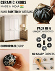 Vintage Ceramic Knobs Black 6 Pack For Kitchen Cabinets  Dressers   Nursery   De