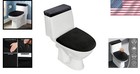 Toilet Lid Cover Set  2 Piece Velvet Black  Elongated Oval Toilet Covers