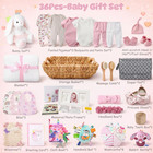 Luxury 36 Pcs Baby Girl Gift Basket Premium Newborn Essentials  Baby Shower Gend