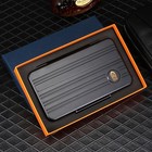 Lubinski Black Cigar Humidor Case Portable Metal Cigar Holder Hold 5 Cigars Box