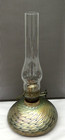 Vintage Steven Maslach   Iridescent Pulled Feather Glass John Scott Oil Lamp 17 