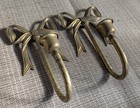 Pair Of Vintage Brass Bow Wall Decor Candle Holders Lot Of Two