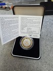 1997 Silver Proof Piedfort   2 Coin     Technology Design   Box   Coa  Rainbow Tone