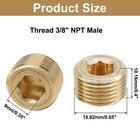 Kyuionty 10 Pcs 3 8  Npt Male Brass Pipe Plug Fitting 3 8 Inch  Gold