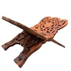 Vintage Wood Leaf Book Holder Cookbook Bible Hand Carved