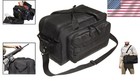 Stylish Black Range Bag For Firearms  2 Compartments   Molle Loops - 15x8x8 5