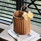 Hanging Woven Flower Storage Basket Home Decor Wall-mounted Wicker Organizer New