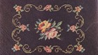 Nice Vintage Victorian Floral Needlepoint Foot Stool With Fancy Wood Legs