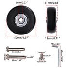 50mm X 18mm Set Of 4 Luggage Suitcase Replacement Wheels  Rubber Swivel Caste   