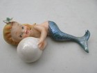Vintage 1950s Mcm Lefton 3107 Mermaid Wall Plaque Figure W  Bubble