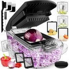 4-in-1 Vegetable Chopper   Spiralizer - Onion  Fruit Slicer  Sharp Blades  Kitch