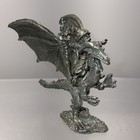 Wizard Riding Dragon Into War Pewter Figurine 3    Galla C 1987