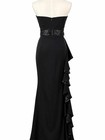 Badgley Mischka Collection Black Strapless Ruffle Evening Gown Formal Dress 6