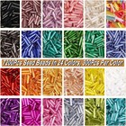 Yugdruzy Bugle Beads  Multicolored Glass Tube Large  7x2mm 