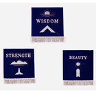 Handcrafted On Velvet Masonic Blue Lodge Pedestal Covers Silver - Set Of Three