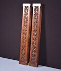 18  Pair Of French Gothic Antique Solid Walnut Wood Carved Trim Pieces Salvage