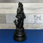 Spelter Metal Statue Of Man Shepherd With Goat 19th Century Antique Collectible
