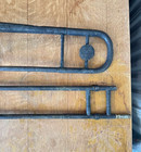 Rare Antique Trombone With Eagle   Shield Engraving     Brass     Vintage
