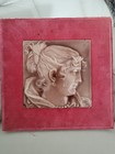 Antique Trent Tile Co Trenton Nj 6x6 Art Tile High Relief Lady Portrait Framed