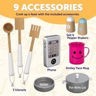 Play Kitchen - Wooden Kitchen Playset For Toddlers And Big Kids - Large Prete   