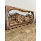 Farmer Folk Art Wooden Wall Decor - Alder Wood Hand Carved Tree - Ukrainian Farm