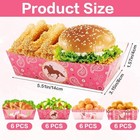 Western Cowgirl Theme Paper Food Trays - 24 Pcs Party Supplies