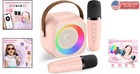 Kids Karaoke Machine - Mini Portable With 2 Wireless Mics   Colorful Led Lights