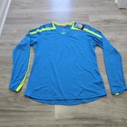 Nike Dri-fit Womens Size Xl Running Long Sleeve Shirt Blue Yellow