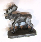 Vintage 1980 s Small 2  Pewter Metal Moose Figurine Miniature Statue Canada