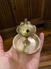 Vintage Etched Brass Chalice Style Incense Burner With Tray-india 3 5  T
