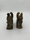 Vintage Colonial Brass Eagle Bookends  1776  Mid Century  6 Inch Tall 