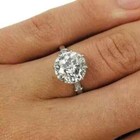 Art Deco Style Round Cut Lab Created Diamond 14k White Gold Fn Engagement Ring