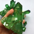1pc Natural Aura Green Titanium Gemstone Quartz Crystal Cluster Specimen Healing
