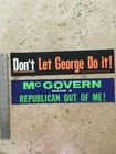2 Rare Vintage Anti Mcgovern 1972 Bumper Stickers Unused  
