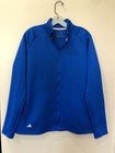 Adidas Royal Blue Textured Full Zip Front Pullover Jacket Mock Neck Xl Size 