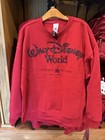 Walt Disney World Logo Red Embroidered Sweatshirt Disney Parks 2026 Size L