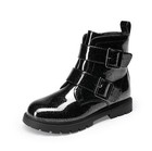 Boys Girls Fashion Boots Glitter Ankle Boots Side Zipper Combat Riding Boots