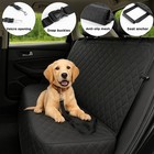 Seat Cover Rear Back Car Pet Dog Travel Waterproof Bench Protector Luxury -black