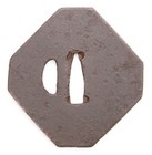 Antique Japanese Tsuba Iron Geometric Edo Katana Koshirae Sword Guard Samurai