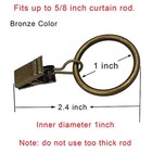  44 Pack Metal Curtain Rings With Clips  Drapery Clips 1  I D 44 Pack Bronze