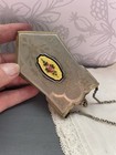Antique Marathon Guilloche Rose Enamel Powder  Rouge Chain Compact Purse Case