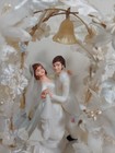 Vintage Mcm Bride   Groom Wedding Cake Topper 9 