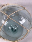 Vintage 6    Hand Blown Turquoise Blue Glass  Fishing Float Buoy Ball W net Heavy