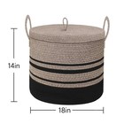 Extra Large Woven Basket With Lid  18  X 14  Wicker Blanket Storage Basket Li   