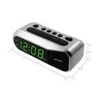 Alarm Clock  Silver With Green Led Display 