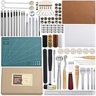 Leather Sewing Tools 44 Pcs Leather Craft Tools Kit For Hand Sewing Stitching  