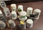 Vintage Lot Of 22 Misc  Porcelain   Pewter Thimbles Collectible