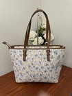 Michael Kors Jet Set Charm Medium Carryall Tote Mk Logo Vanilla Floral Nwt  298