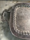 Vintage Leonard Silver Plate 24   long Rectangular Footed Tray With Handles
