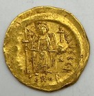 527-565 Ad Byzantine Empire Justinian I Av Soldius Constantinople Helmeted Gold